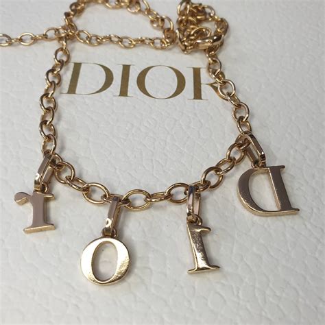 dior necklace with dior letters|Dior necklace letters and names.